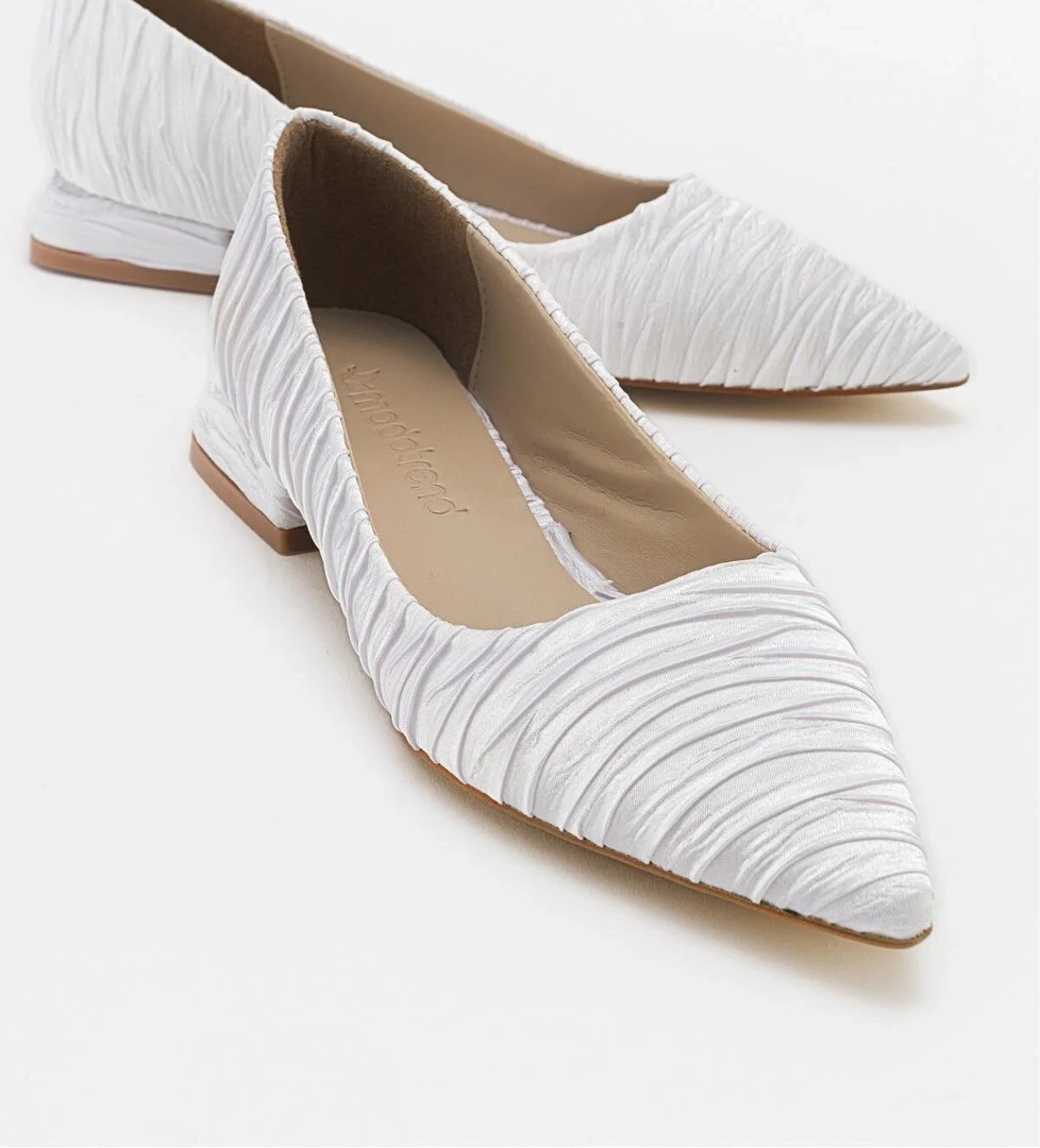 Kadın Sade Babet BEYAZ SATEN