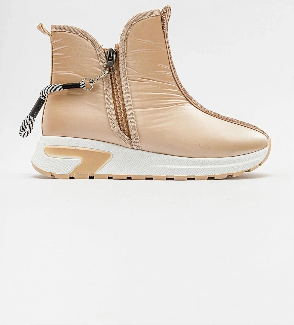 Ccway Çift Fermuarlı Taşlı Spor Ayakkabı NUDE model görseli