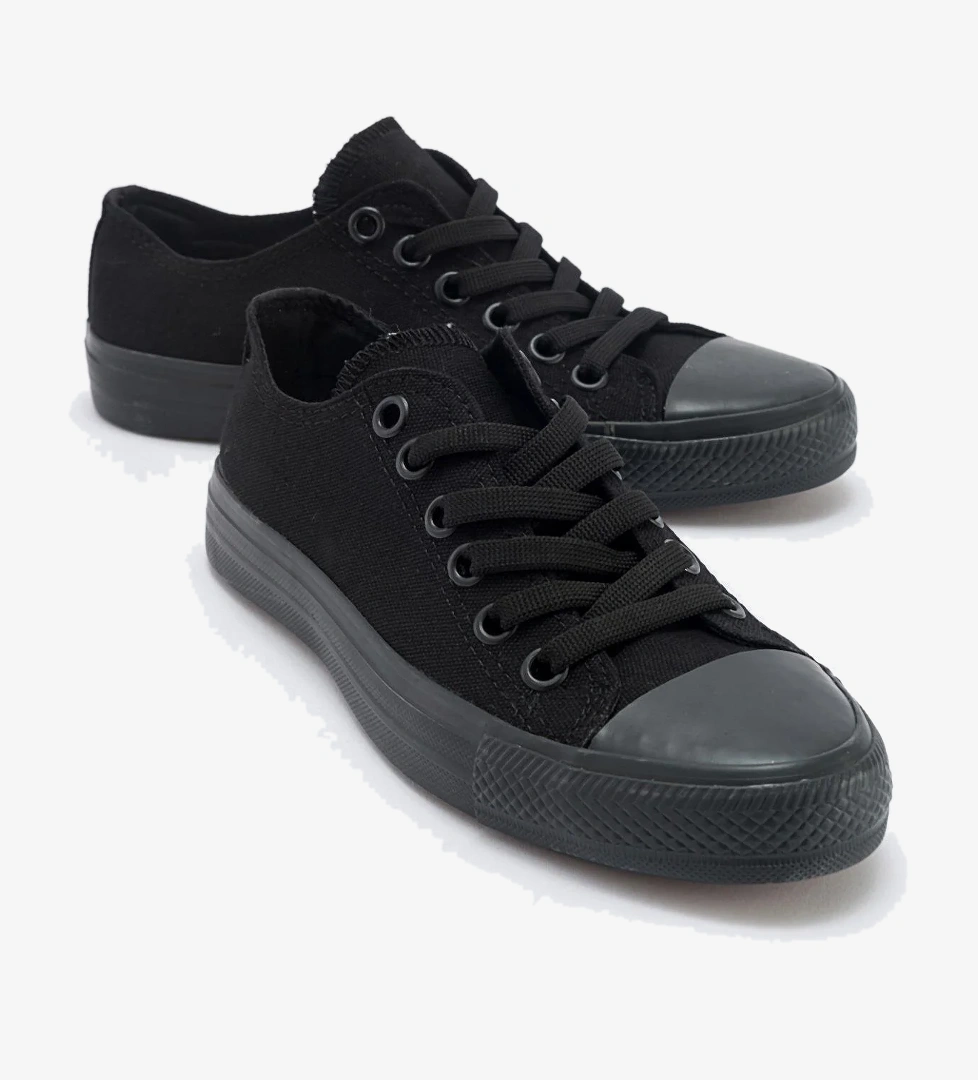 Kadın Keten Spor Ayakkabı SİYAH SİYAH - Görsel 1