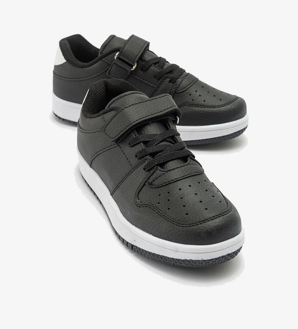 Ccway Kaydırmaz Çocuk Cırtlı Spor Ayakkabı SİYAH SİYAH model görseli