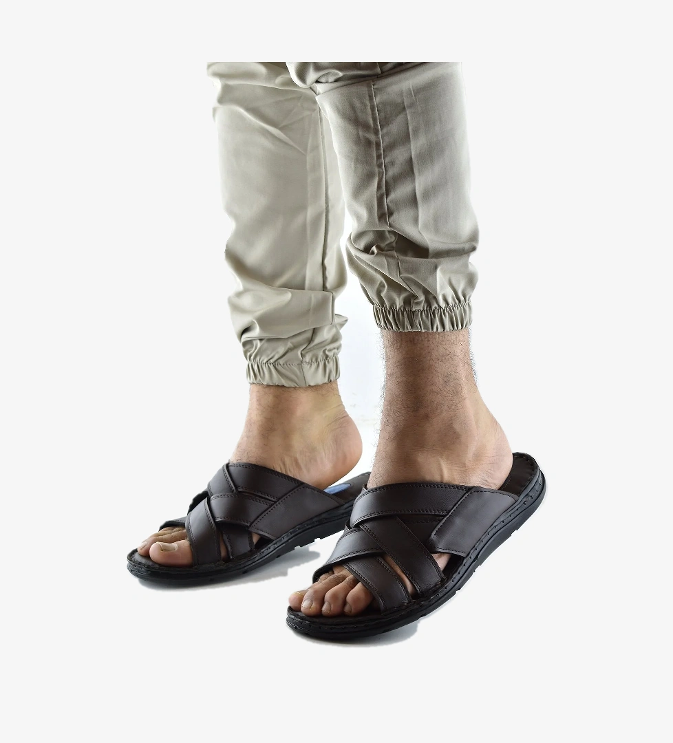 Jel Taban 034 Günlük TAM ORTOPEDİK Hakiki Deri Erkek Terlik PUFF Taban