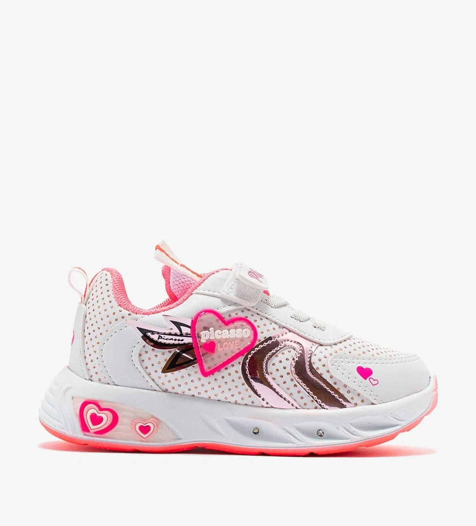 Kalpli Çocuk Spor Ayakkabı BEYAZ FUJE - Görsel 1