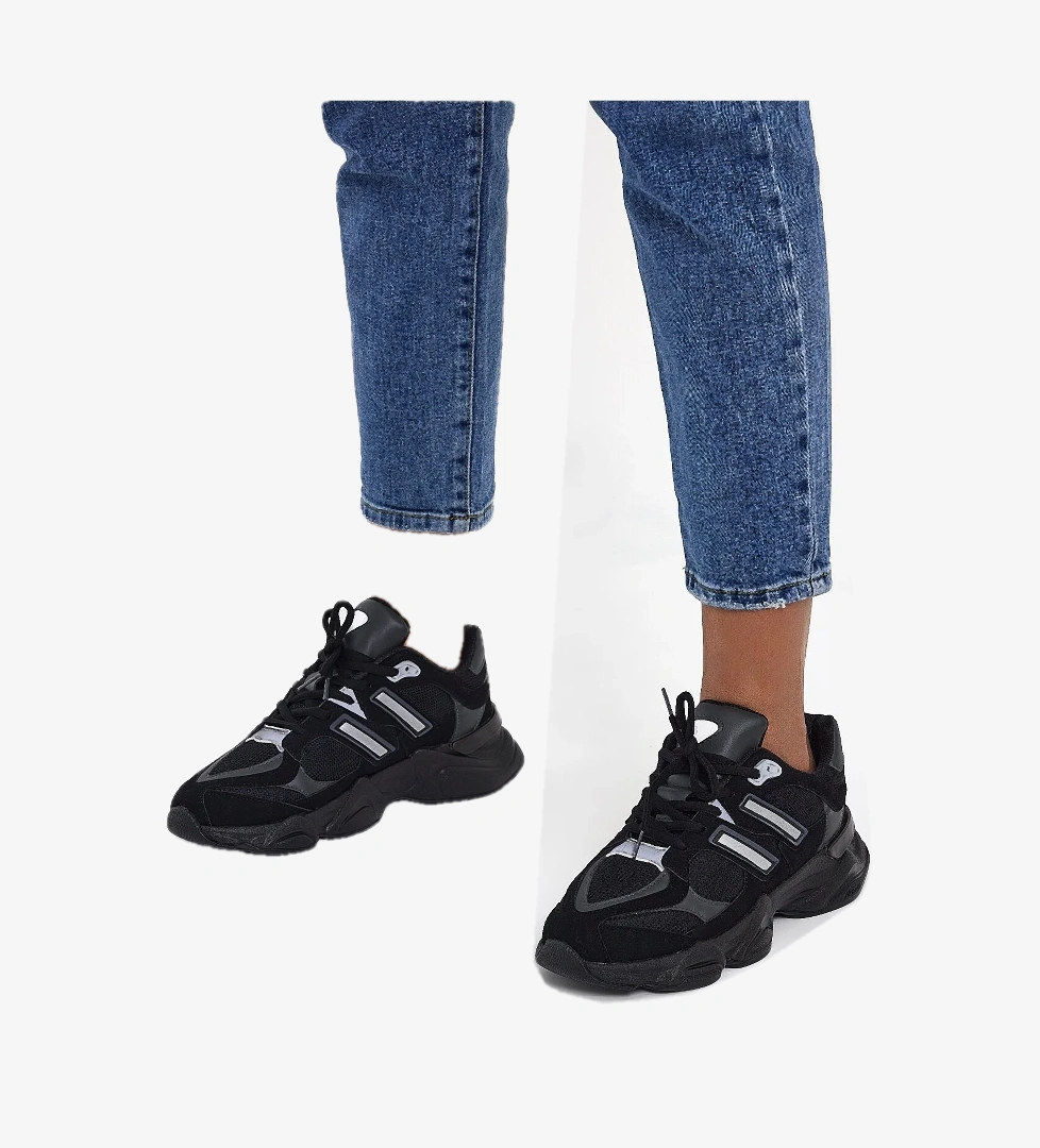 Tonny Black Unisex Siyah Füme Rahat Kalıp Senaker Ayakkabı - Görsel 1