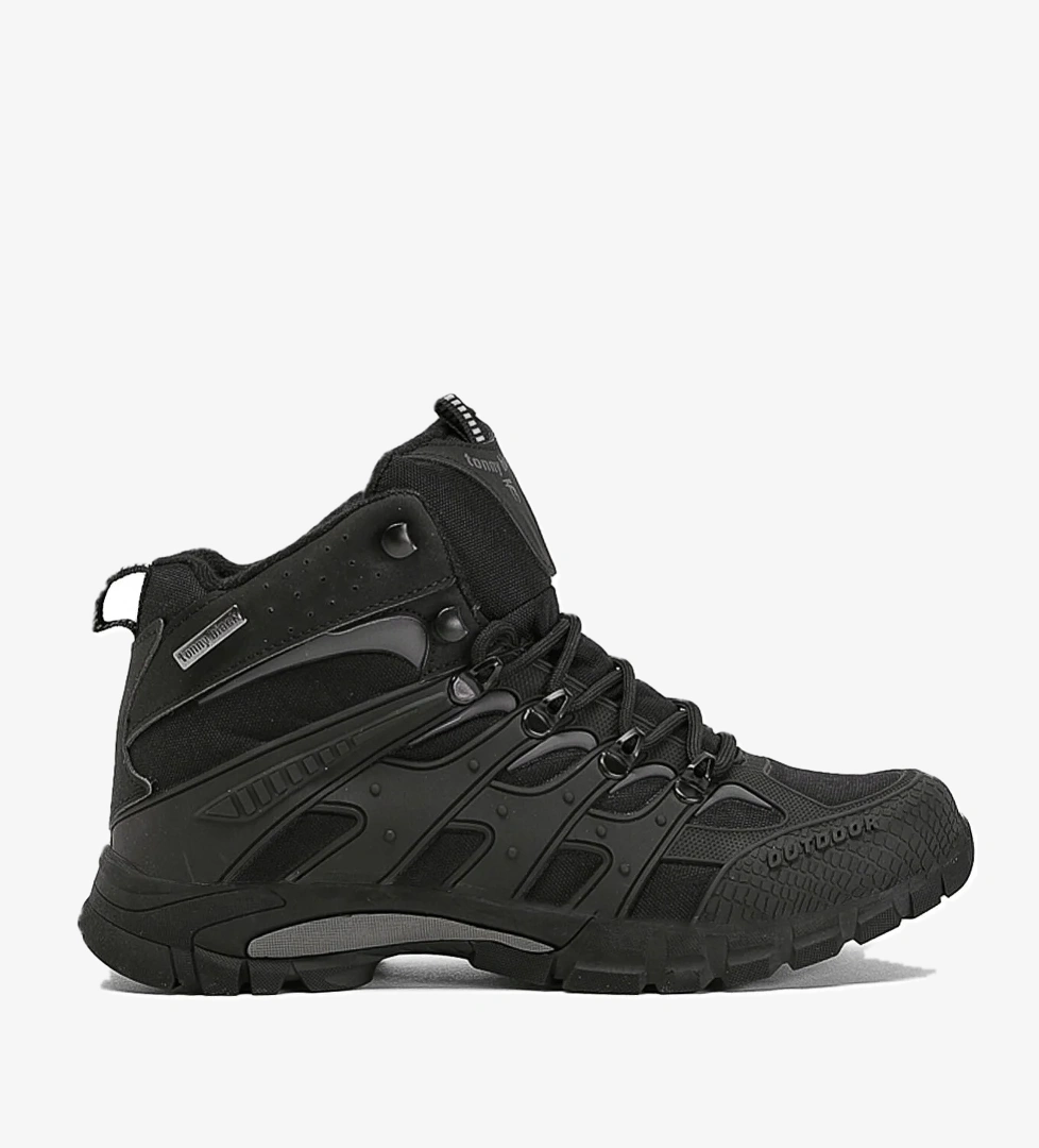 Unisex Siyah Füme Rahat Kalıp Suı İtici Özellikli Bağcıklı Unisex Bot