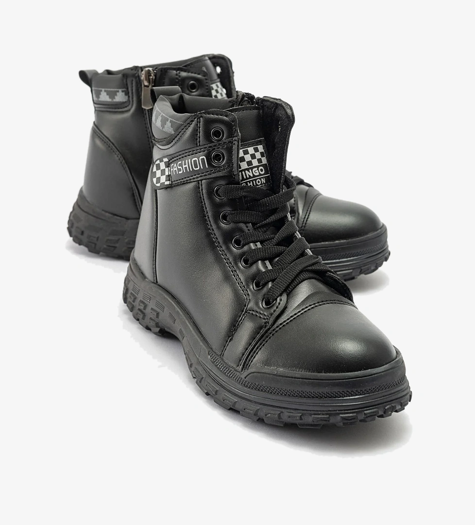 Ccway Kaydırmaz Kadın Bağcıklı Spor Bot SİYAH CİLT model görseli