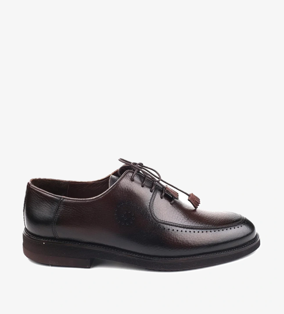 0605 Hakiki Deri Bağcıklı Günlük Erkek Ayakkabı - Görsel 1