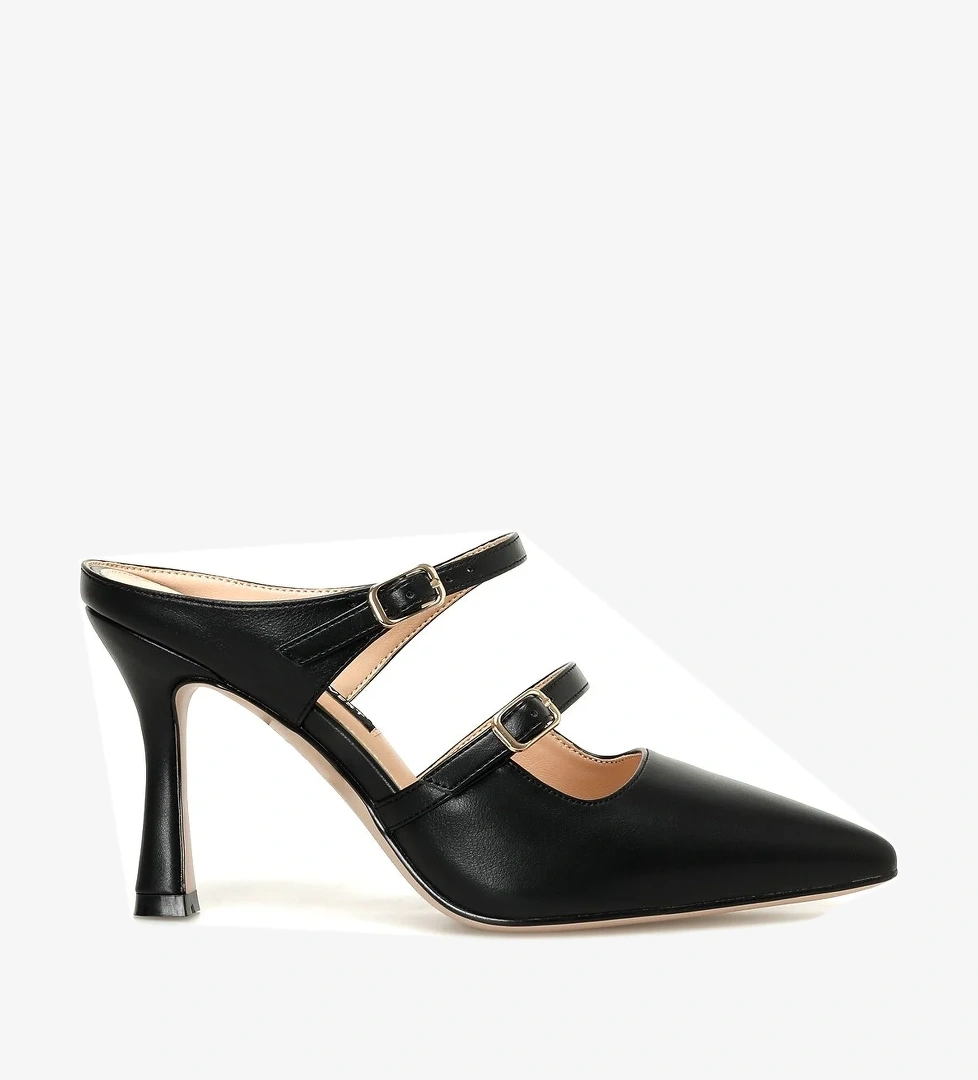 MINDIE 3PR Siyah Kadın Topuklu Terlik - Görsel 1