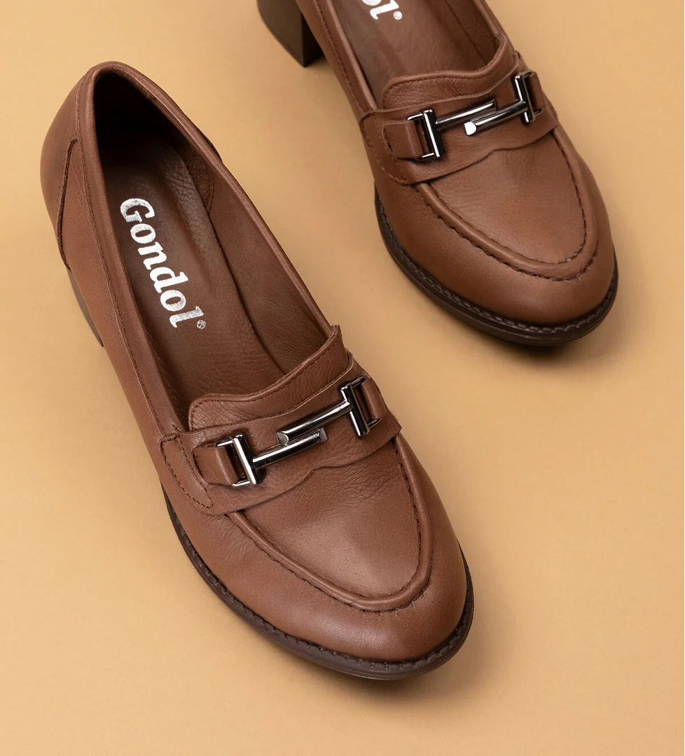 Gondol Kadın Hakiki Deri Rahat Topuklu Ayakkabı anl.7082