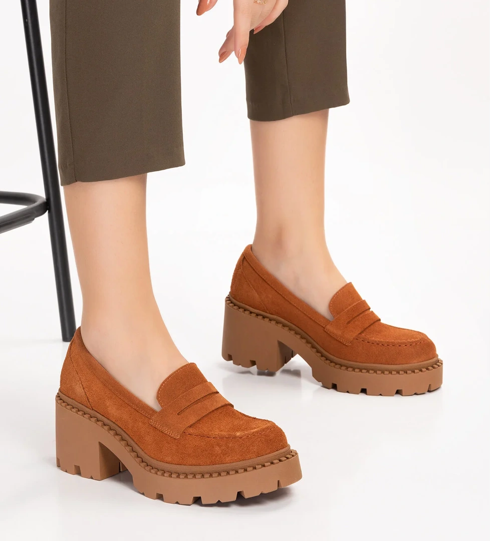 Gondol Kundura Gondol Hakiki Deri Kalın Taban Platform Topuklu Ayakkabı Vtg.23802 model görseli