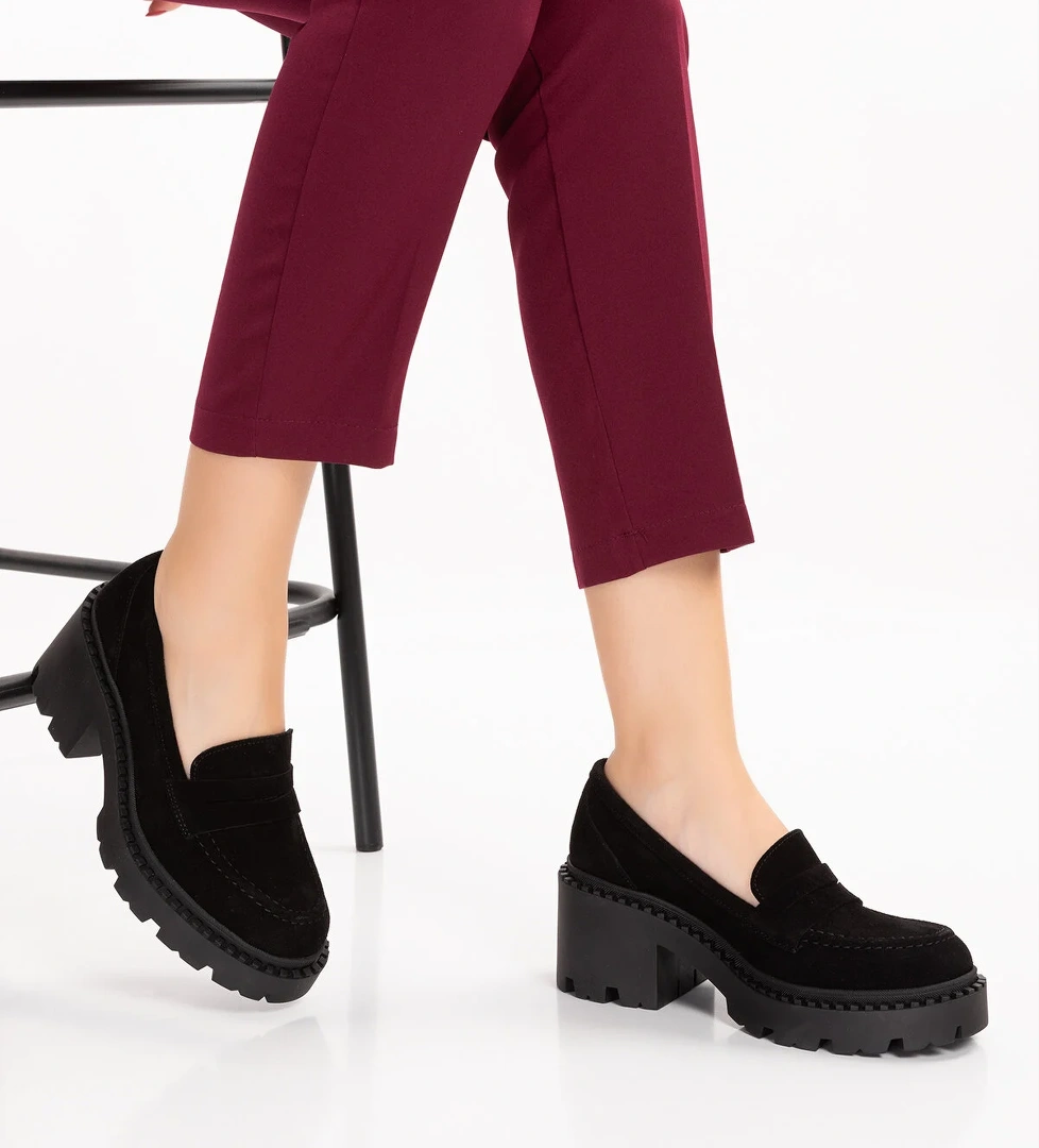 Gondol Hakiki Deri Kalın Taban Platform Topuklu Ayakkabı vtg.23802