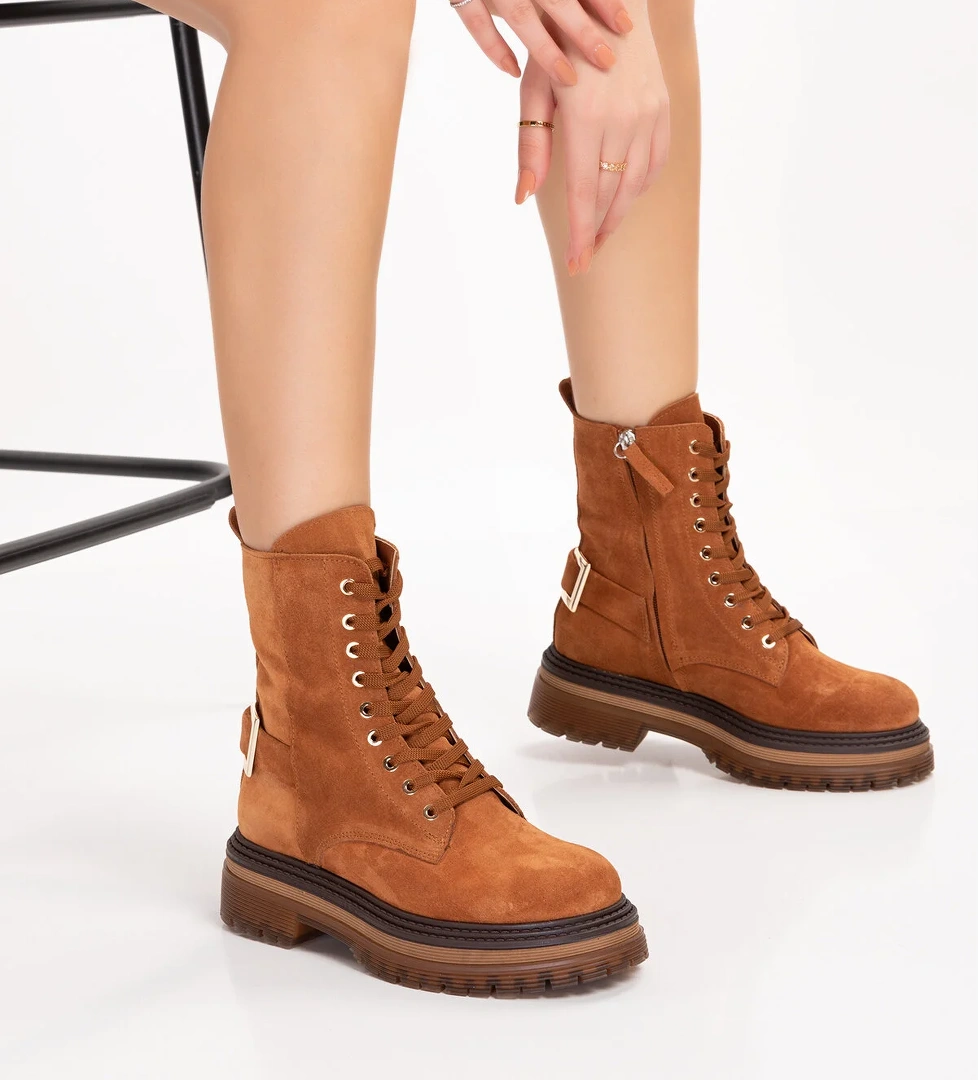 Gondol Kadın Hakiki Deri Kauçuk Taban Şık Bot rg.66130