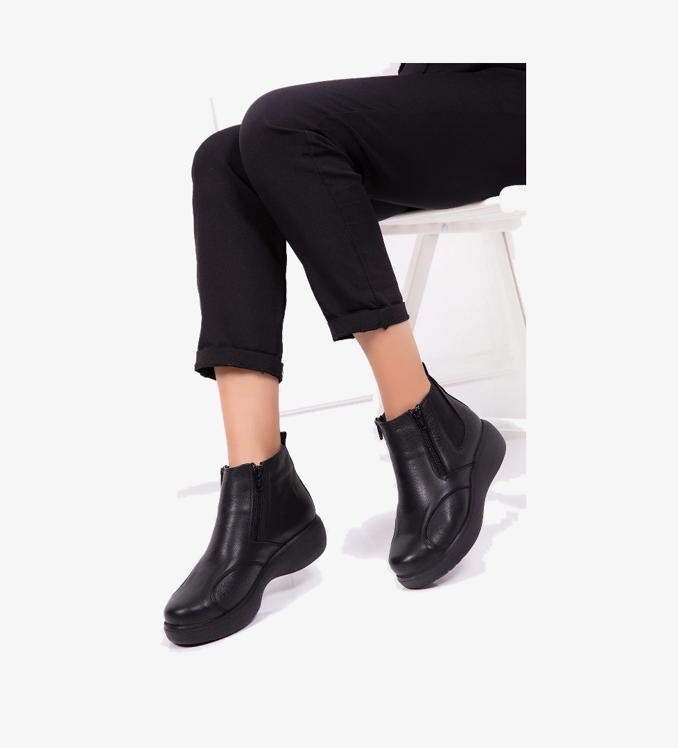 Gondol Kundura Gondol Hakiki Deri Anatomik Taban Kemik Çıkıntısına Özel Bot Elnr.5107 model görseli