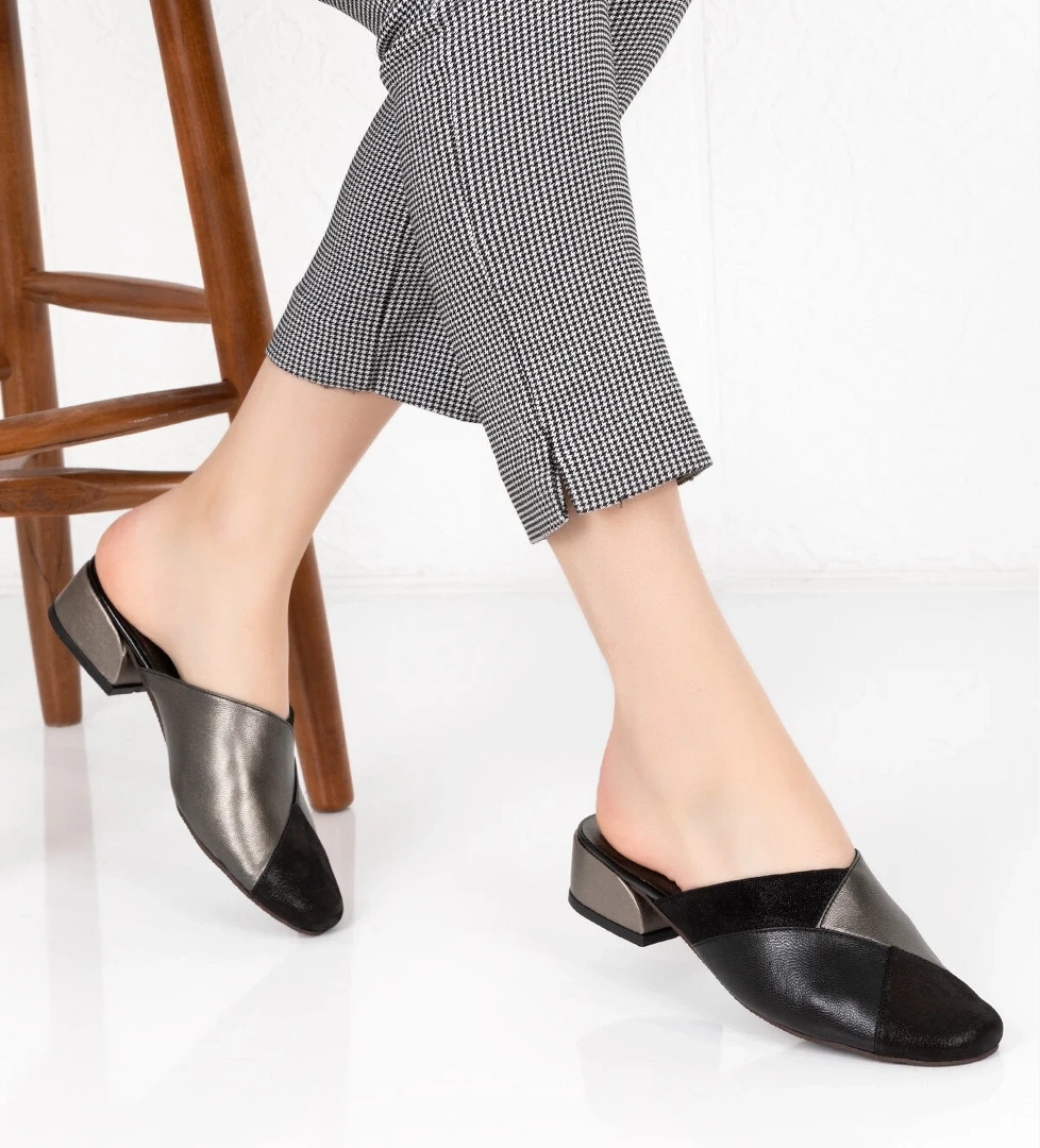 Gondol Hakiki Deri Şık Topuklu Ev Teliği özl.45