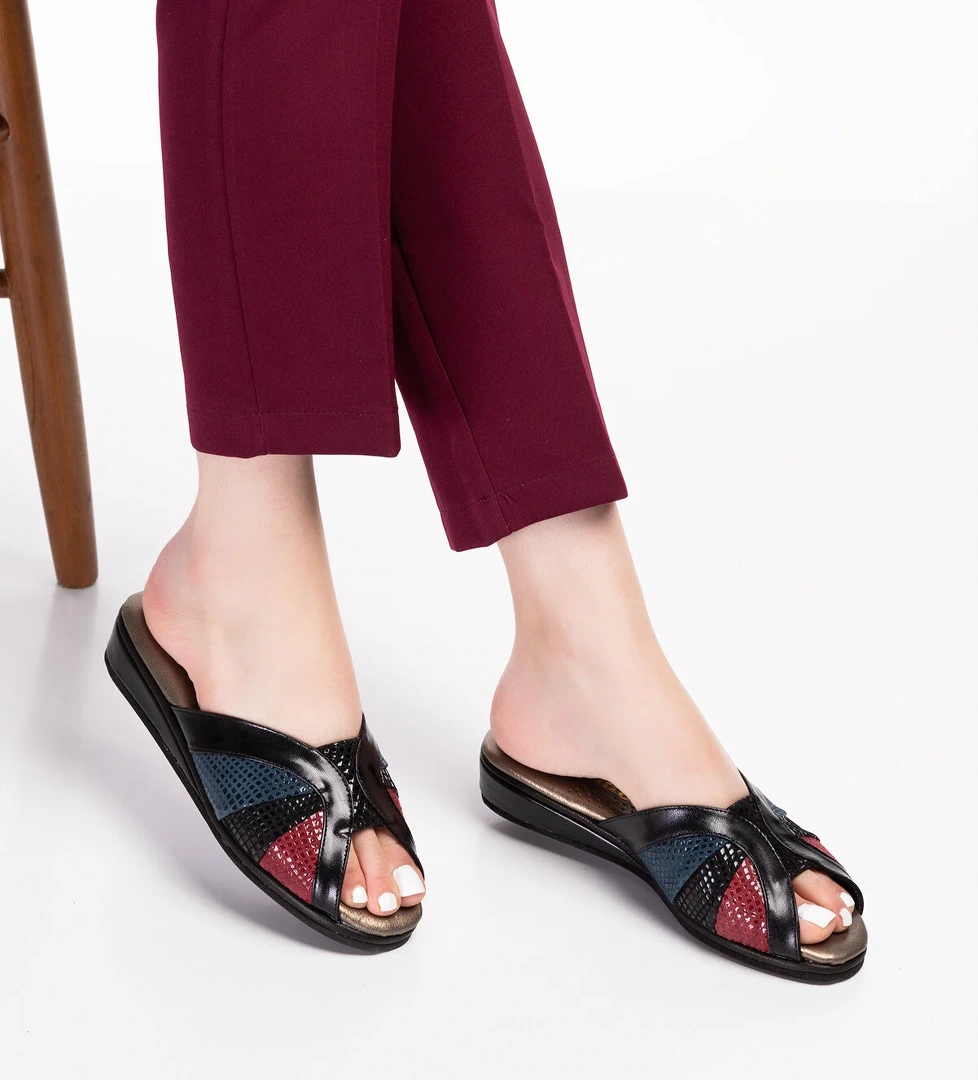 Gondol Kadın Hakiki Deri Şık Rahat Ev Terliği kayaş.038