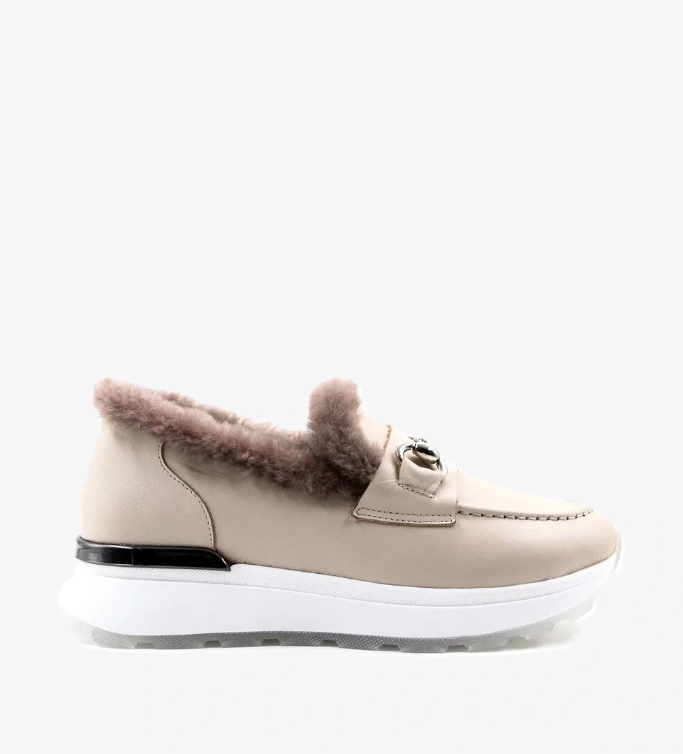 Hakiki Deri Kürklü Kadın Casual Ayakkabı 757KZA24501 - Görsel 1