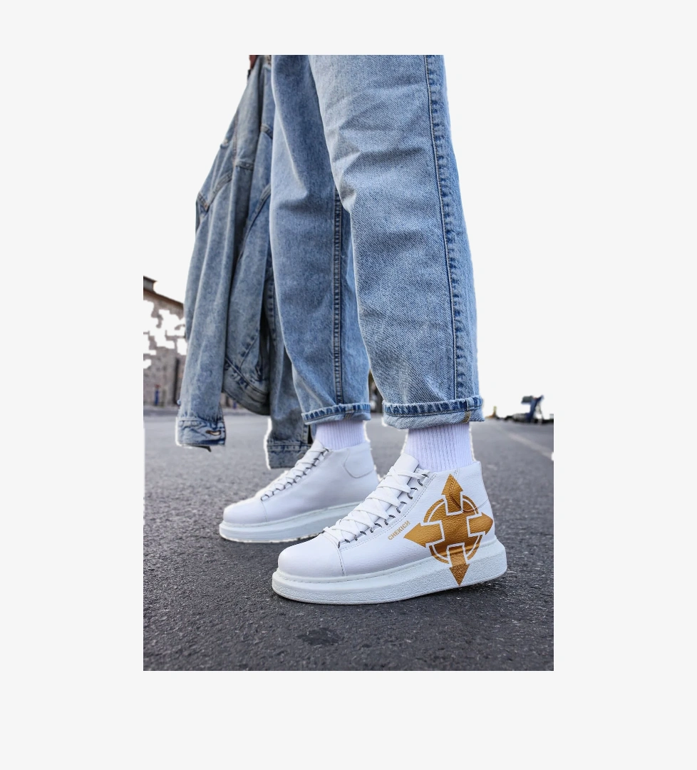 Chekich CH263 CBT Lyse Erkek Ayakkabı 458 BEYAZ / SARI ARROW model görseli