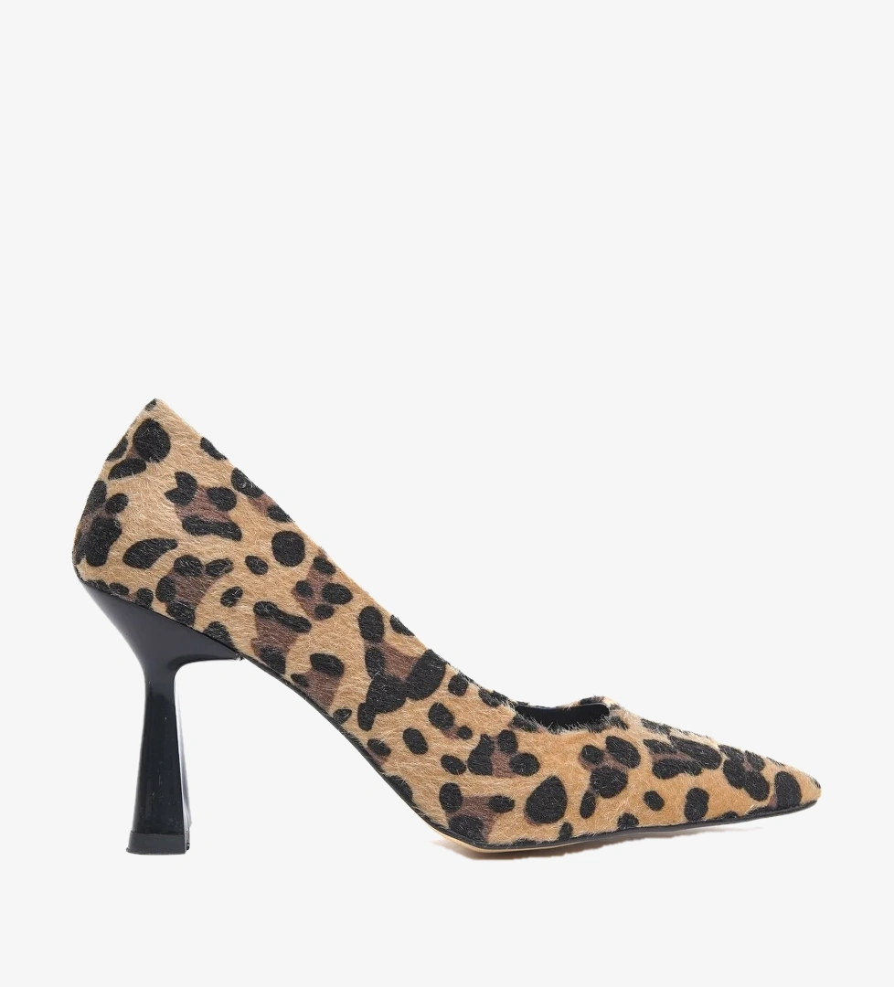 Divolya Vest Leopar (8cm) Topuk Boyu Günlük Kullanım Stiletto