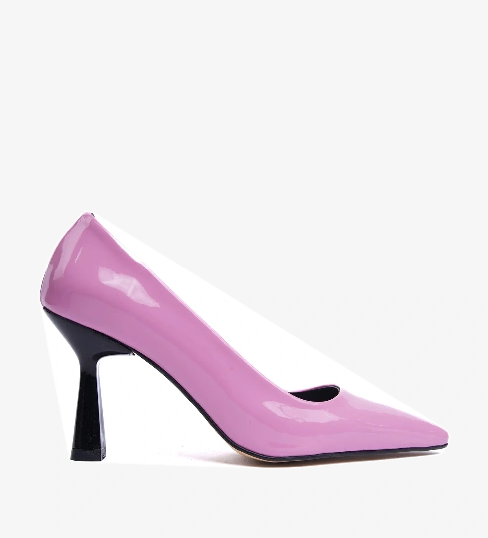 Vest Pembe Rugan (8cm) Topuk Boyu Günlük Kullanım Stiletto