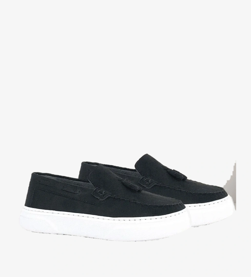 Rakerplus Siyah Süet Erkek Çocuk Klasik Makosen Ayakkabı model görseli