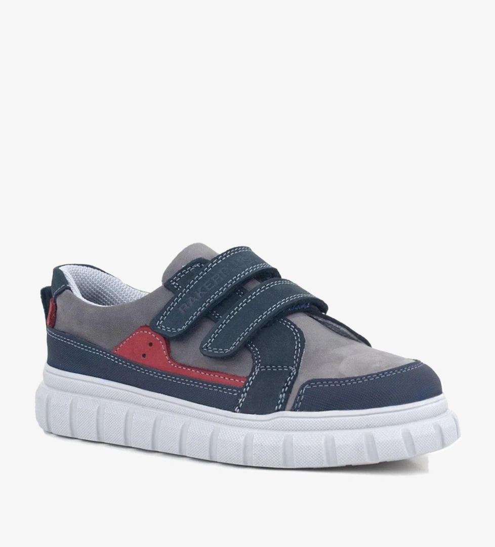 Rakerplus Hakiki Deri Lacivert Cırtlı Çocuk Günlük Spor Okul Ayakkabı model görseli