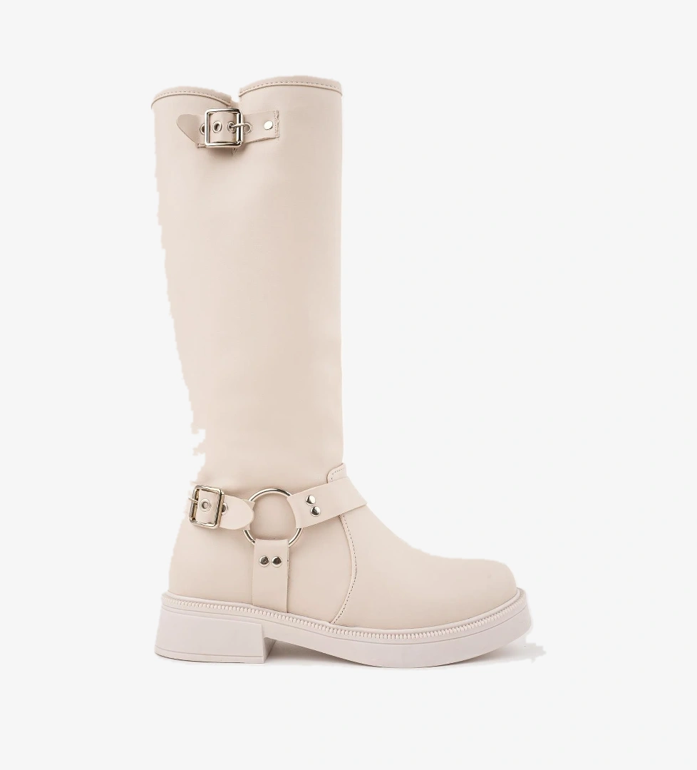 GİSELE Garantili Fermuarlı Kemer Detaylı Kadın Kışlık Çizme - Görsel 1