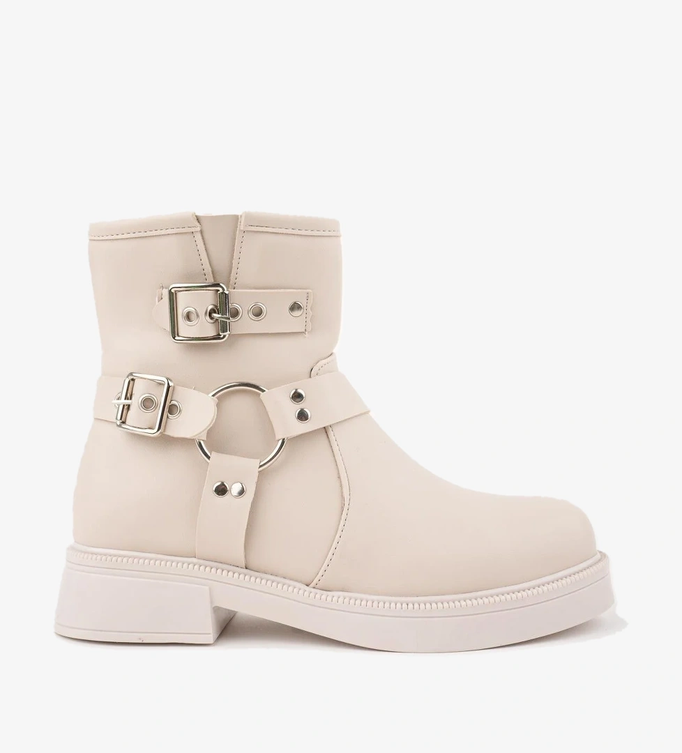 OSHO Garantili Fermuarlı Kemer Detaylı Kadın Kışlık Bot