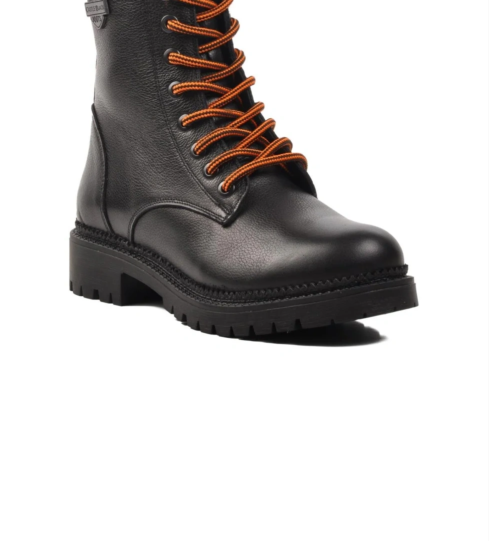 90006-1 Siyah İçi Polarlı Hakiki Deri Kadın Bot - Görsel 1