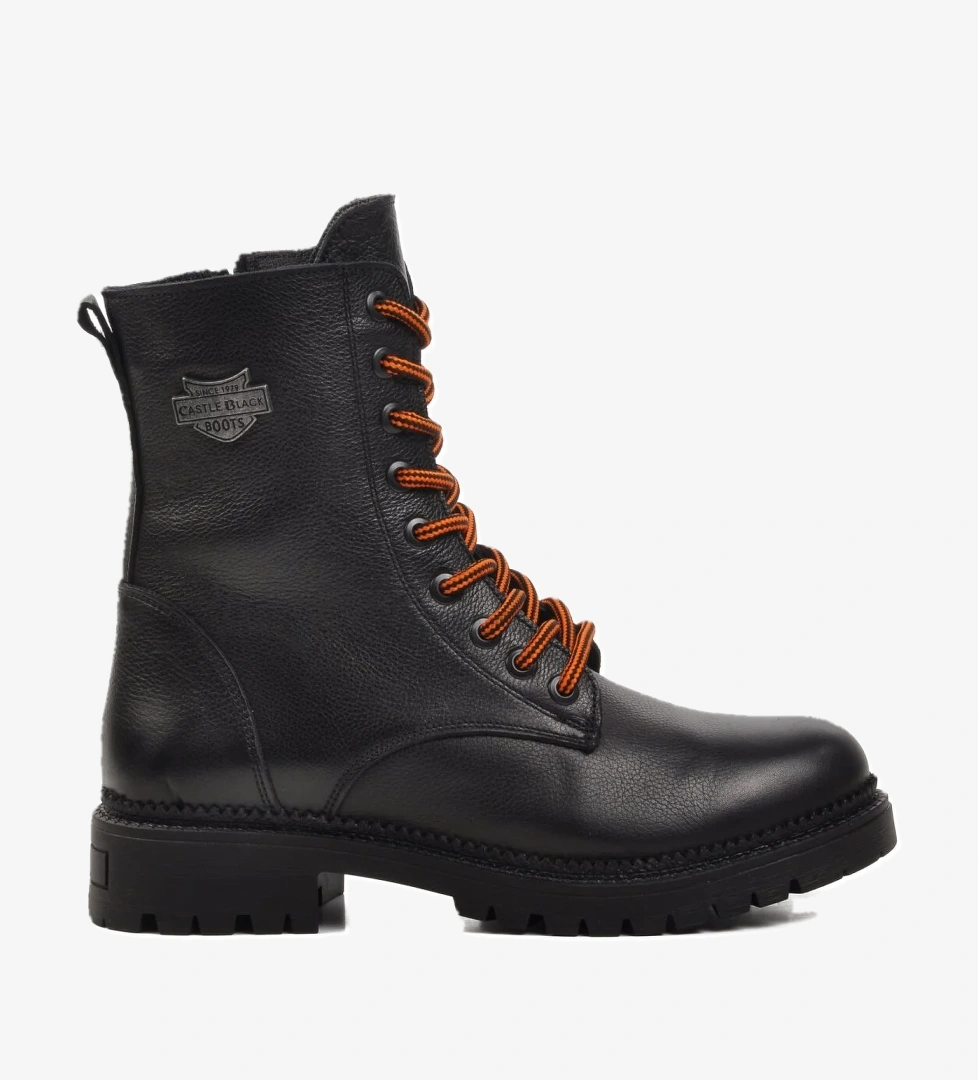 90006-1 Siyah İçi Polarlı Hakiki Deri Kadın Bot - Görsel 1