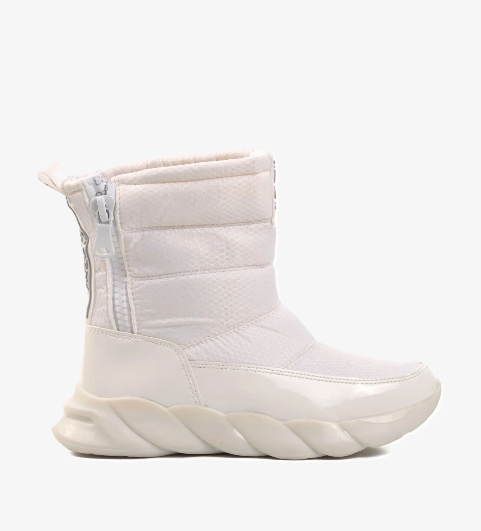 DMK-Z001 Beyaz Rugan İçi Kürklü Kadın Kar Botu