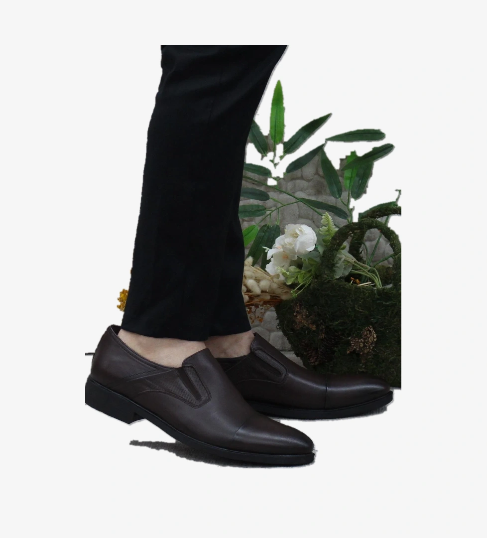 42020 Kahve İç Ve Dış Hakiki Deri Kauçuk Taban Erkek Ayakkabı - Görsel 1