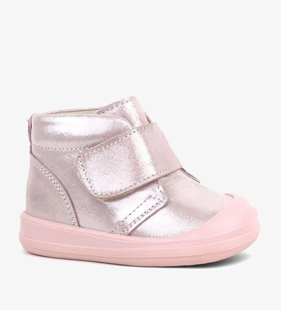 Yoohoo Hakiki Deri Pembe Simli Cırtlı Kız Bebek Bot - Görsel 1