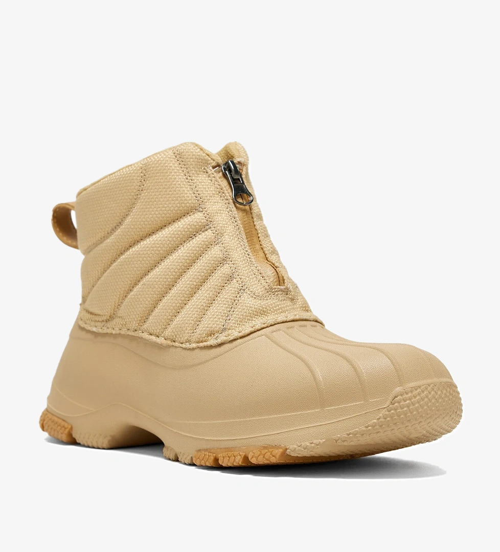 Kadın Bej Rahat Kalıp Fermuarlı Bot