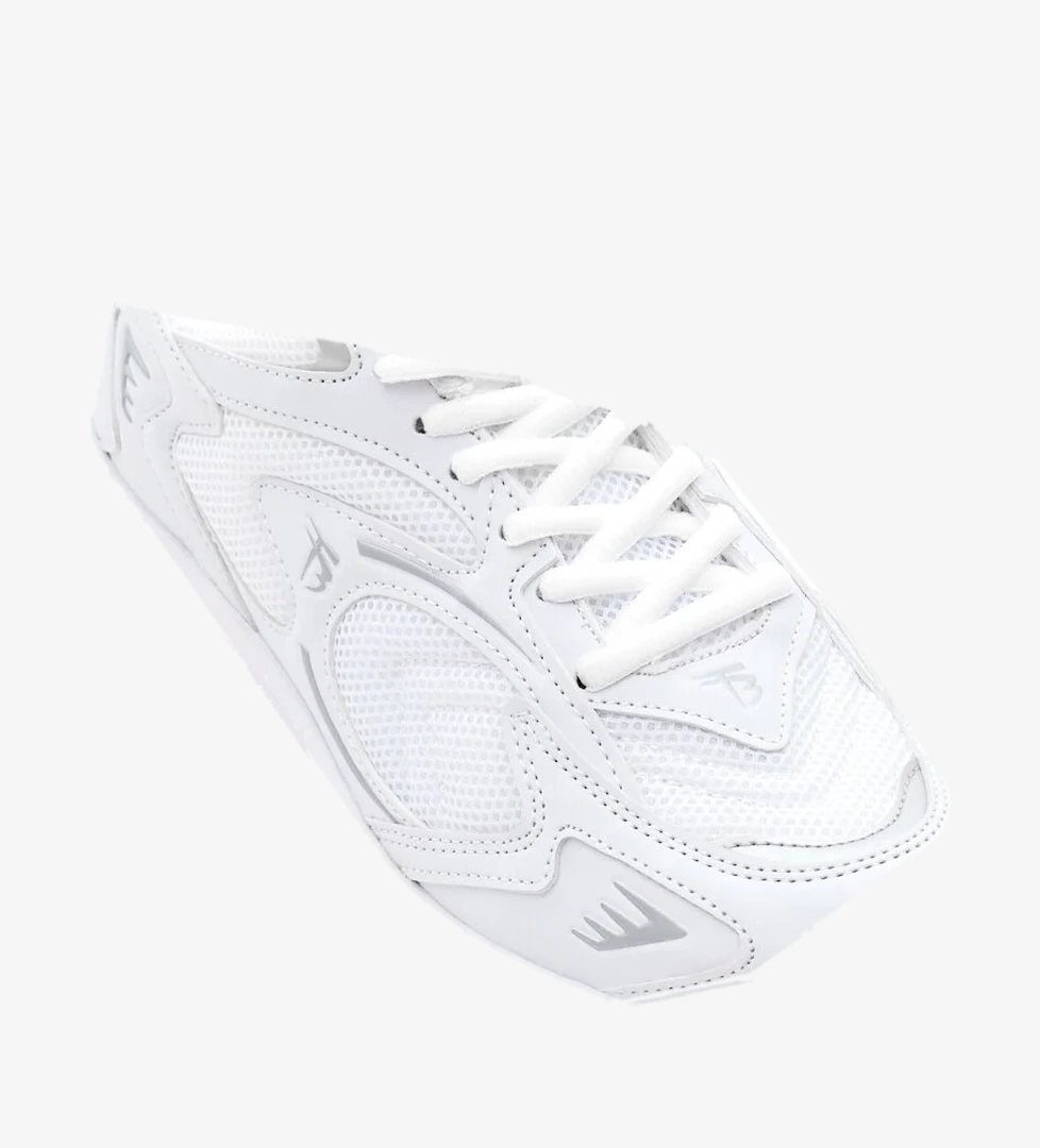 Unisex Beyaz Rahat Kalıp Yüksek Faylon Taban Bağcıklı Spor Ayakkabı