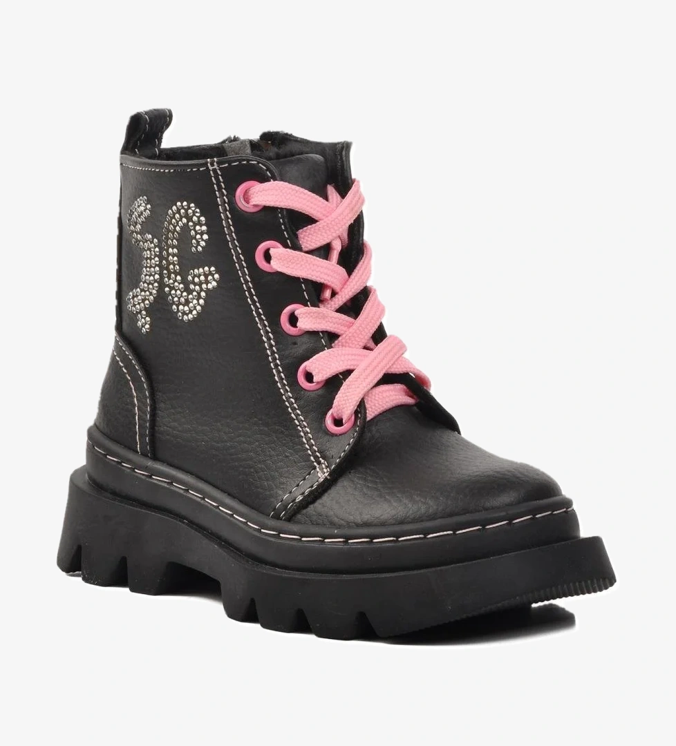 Şng 2301999-P Siyah-Fuşya İçi Kürklü Kız Çocuk Bot - Görsel 1