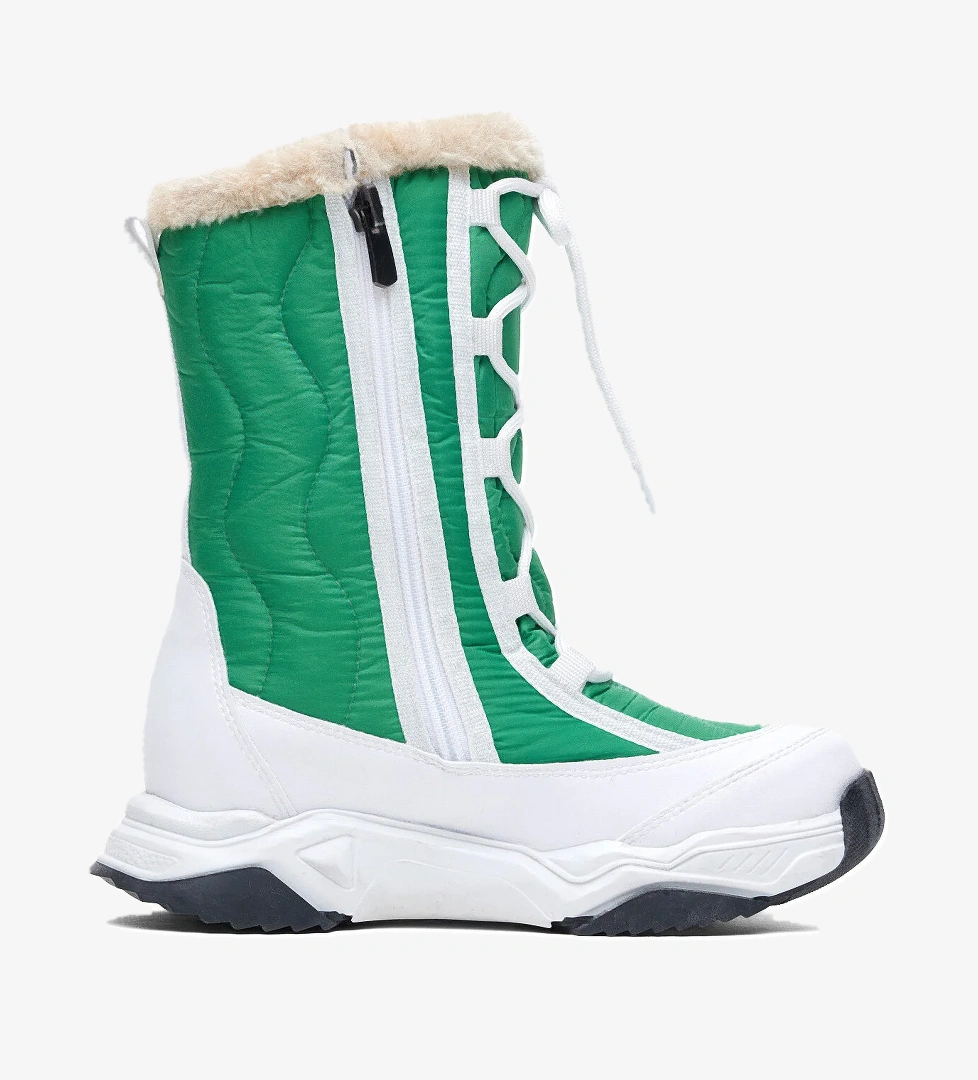 Tonny Black Çocuk Unisex Beyaz Yeşil Rahat Kalıp Spor Taban Bağcık Detaylı Kar Botu model görseli