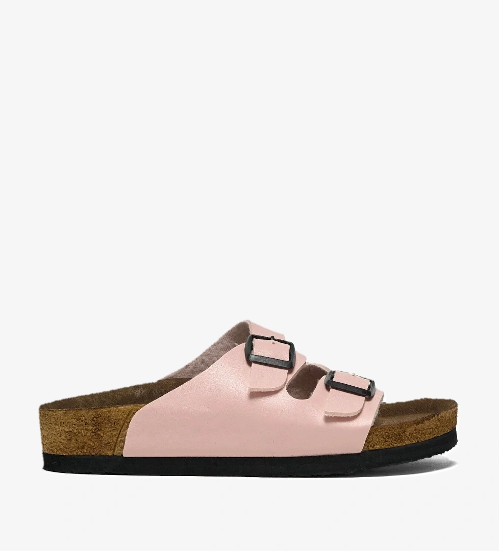 Çocuk Unisex Pudra Rahat Kalıp Poli Taban Çift Tokalı Sandalet