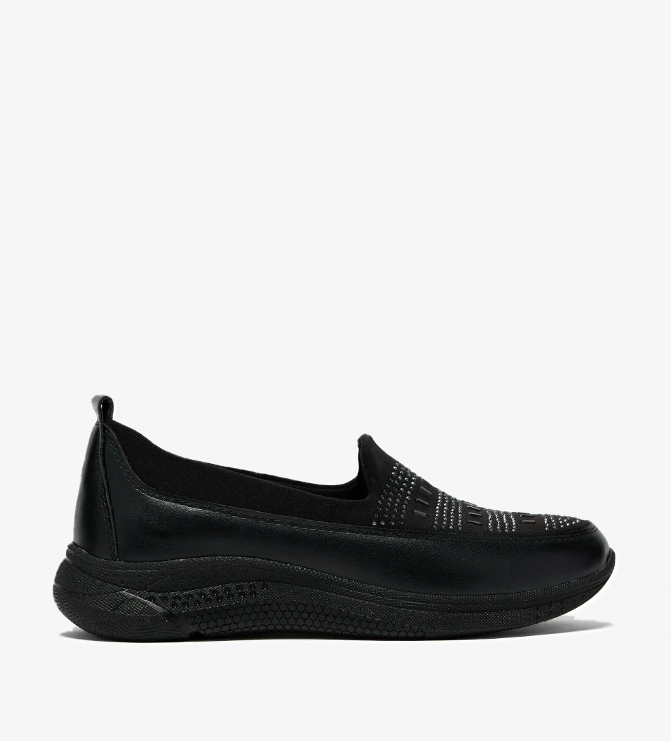 Kadın Siyah Rahat Kalıp Anne Ayakkabı