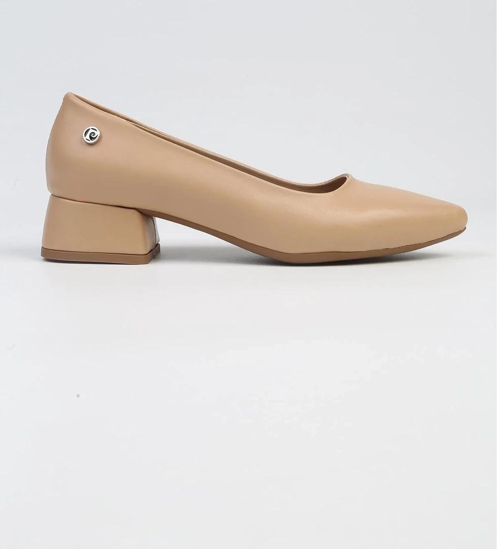 ® | PC-53106- 3592 Bej Cilt-Kadın Kısa Topuklu Ayakkabı