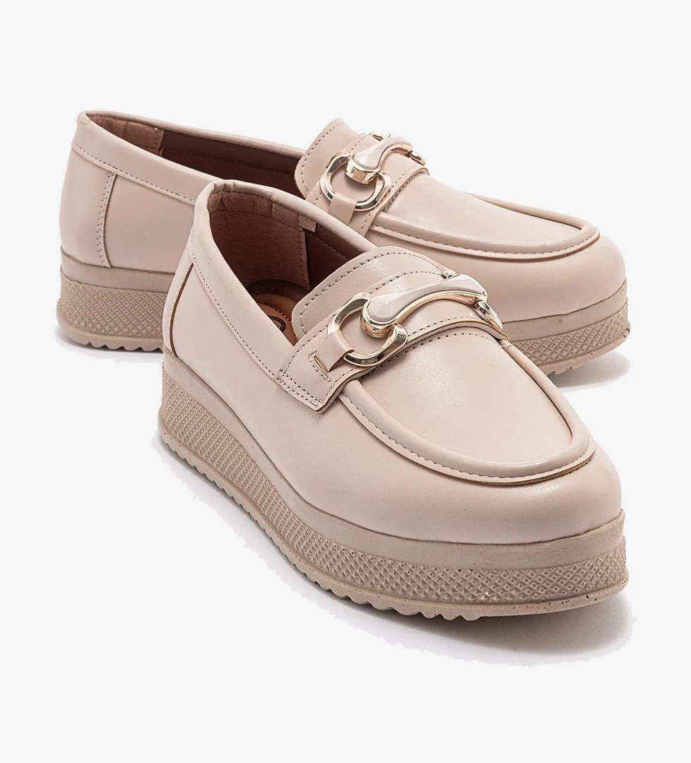 Kadın Tokalı Ayakkabı TEN CİLT - Görsel 1