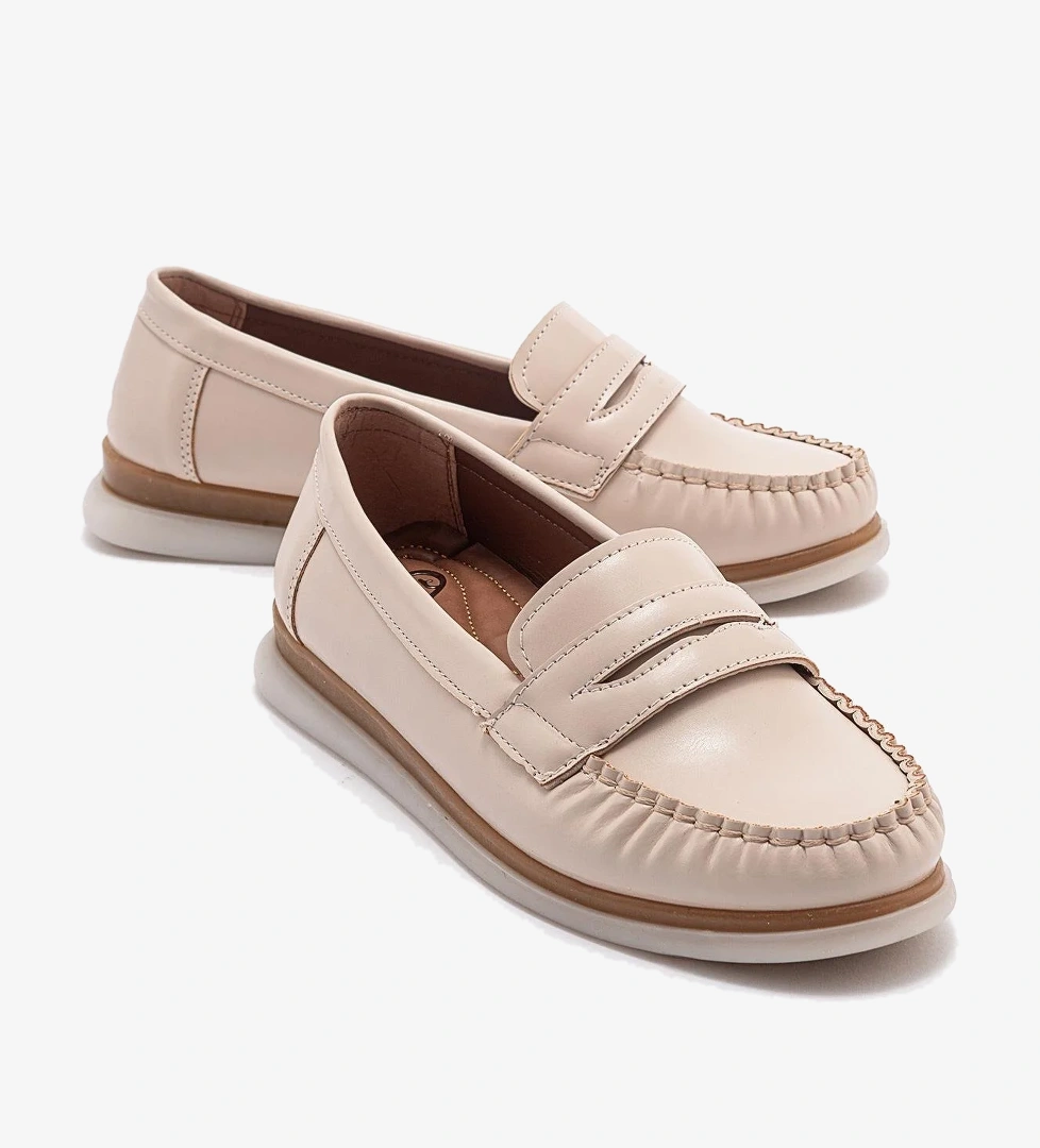 Kaydırmaz Sade Kadın Ayakkabı TEN CİLT