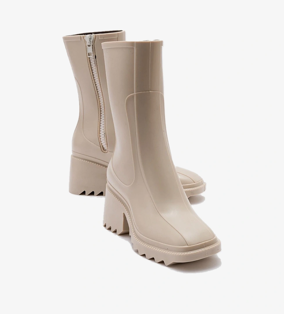 Kadın Uzun Yağmur Çizmesi BEJ