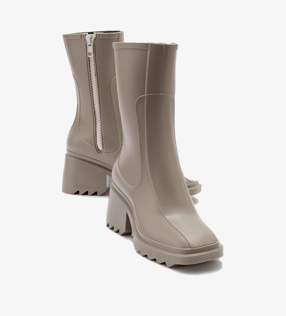 Kadın Fermuarlı Yağmur Botu VİZON