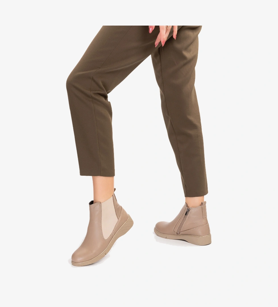 Gondol Kundura Gondol Hakiki Deri Yanları Lastikli Fermuarlı Günlük Bot Esfa.6043 model görseli