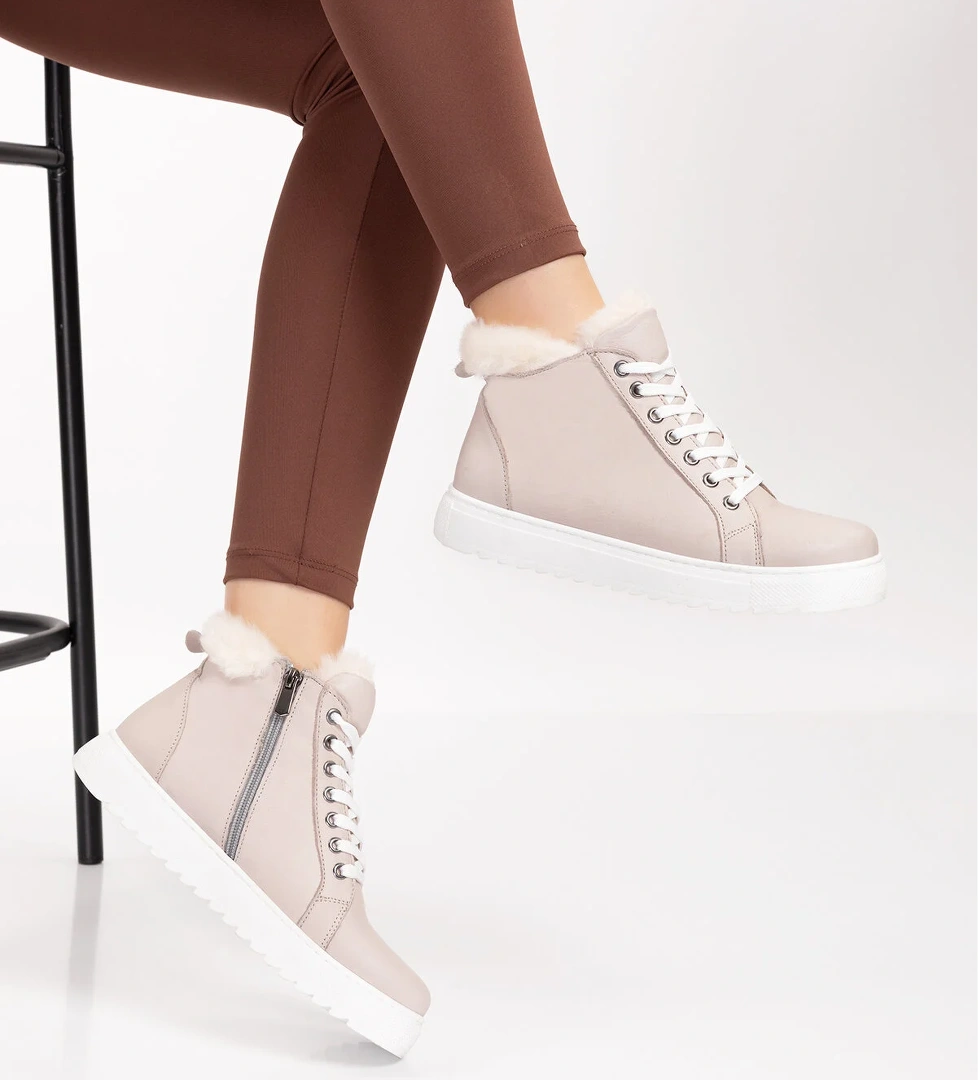 Gondol Kundura Gondol Içi Dışı Hakiki Deri Kürk Detaylı Günlük Spor Bot Gnd.2023 model görseli