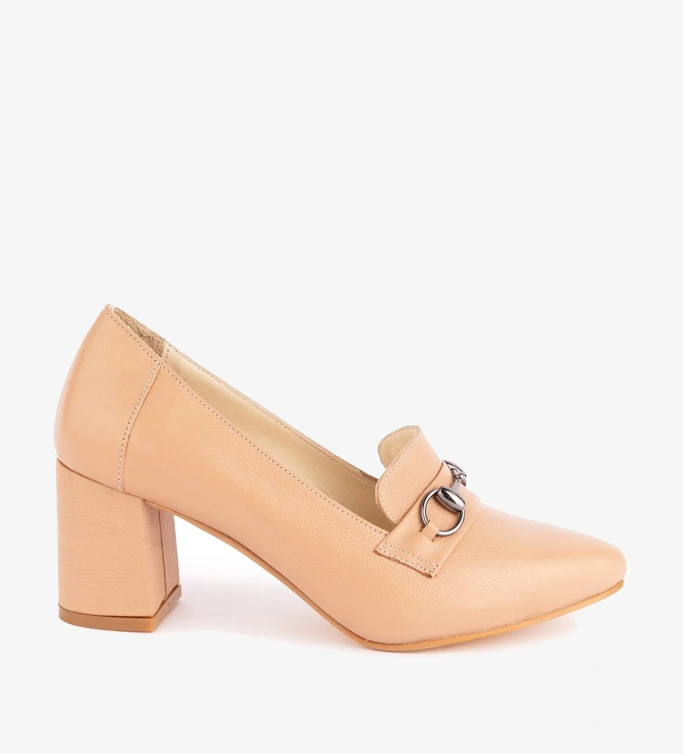 Gondol Kadın Hakiki Deri Klasik Topuklu Toka Detaylı Ayakkabı şhn.956