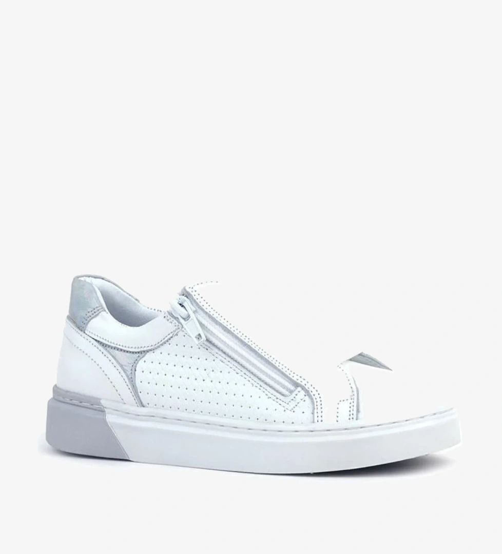 Hapshoe Kids Hakiki Deri Alessio Beyaz Bağcıklı Kız Çocuk Spor Okul Ayakkabısı model görseli