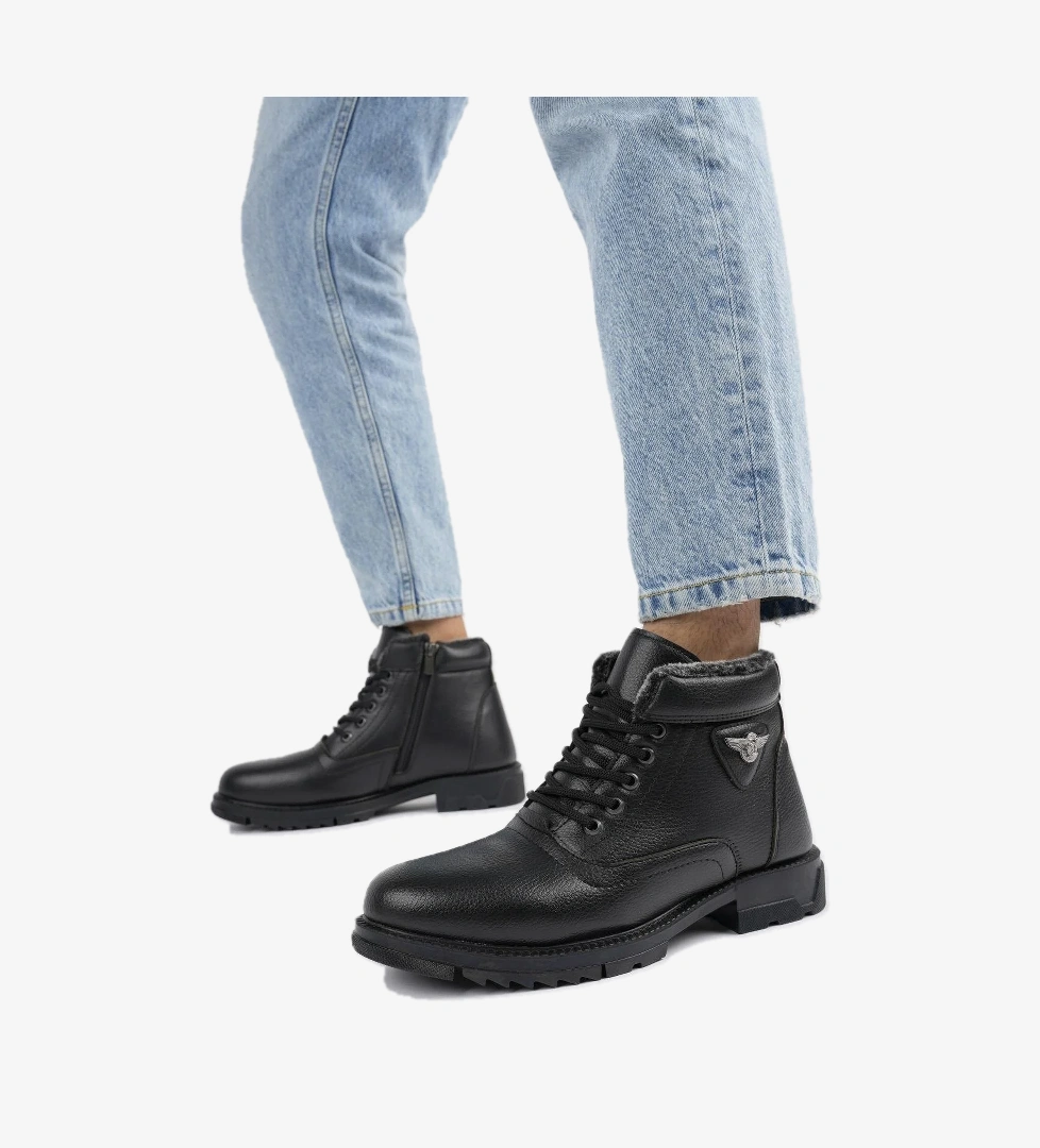 CAPRİO Garantili Bağcıklı Fermuarlı İçi Kürklü Erkek Kışlık Bot