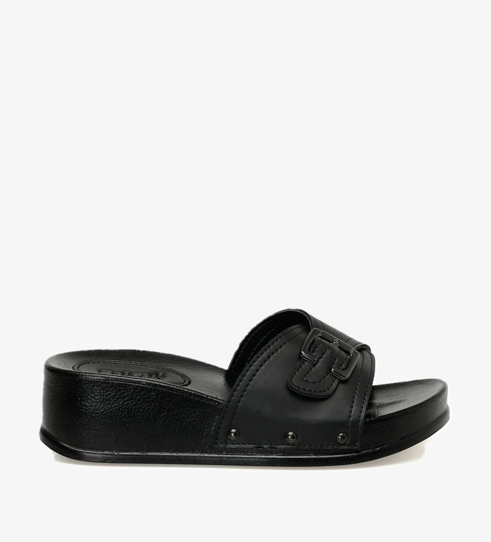 158680.Z4FX Siyah Kadın Dolgu Topuk Terlik - Görsel 1