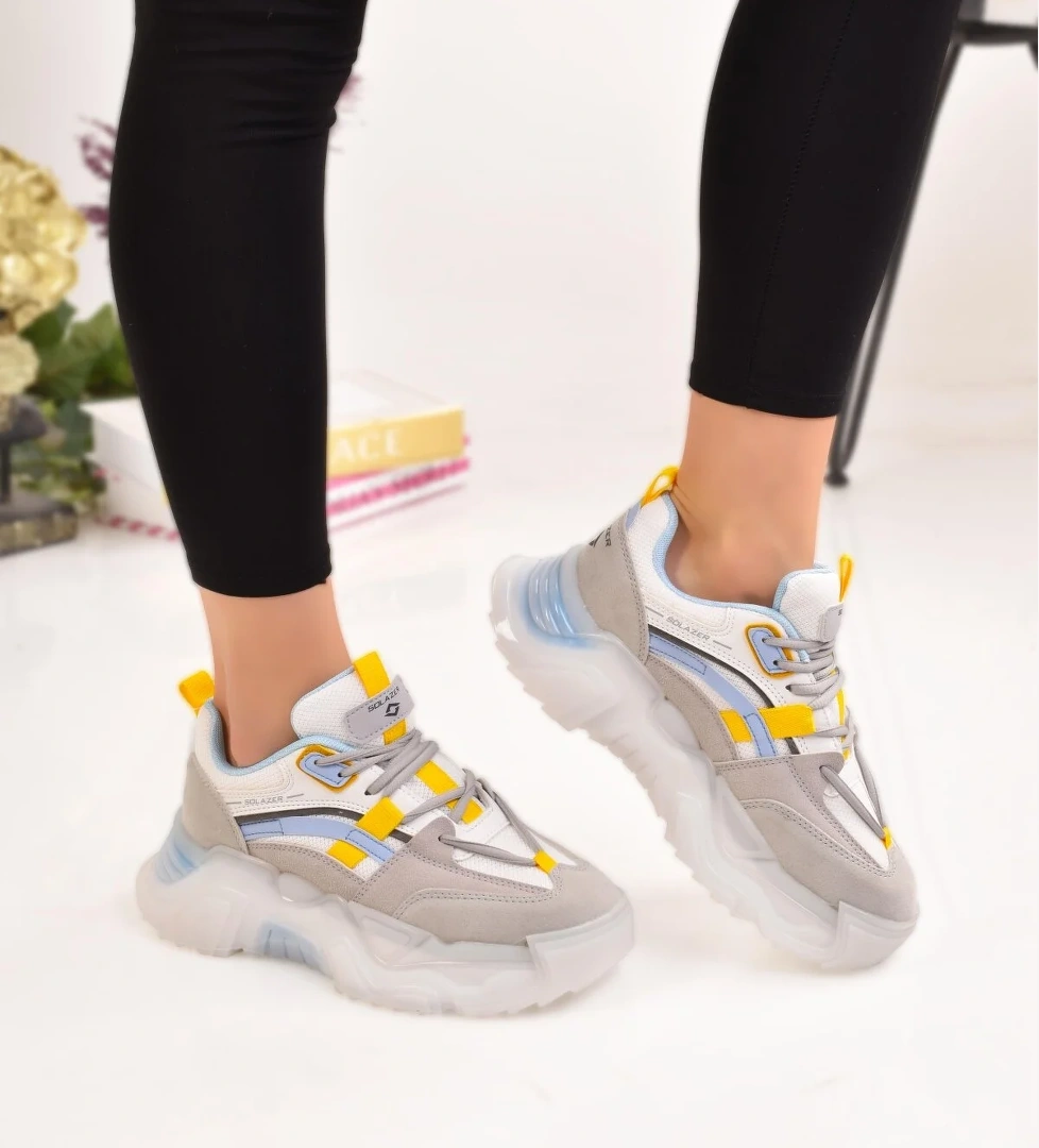 Odesa Ayakkabı Kadın Özel Tasarım Esnek Yüksek Taban Spor Ayakkabı Sneaker model görseli