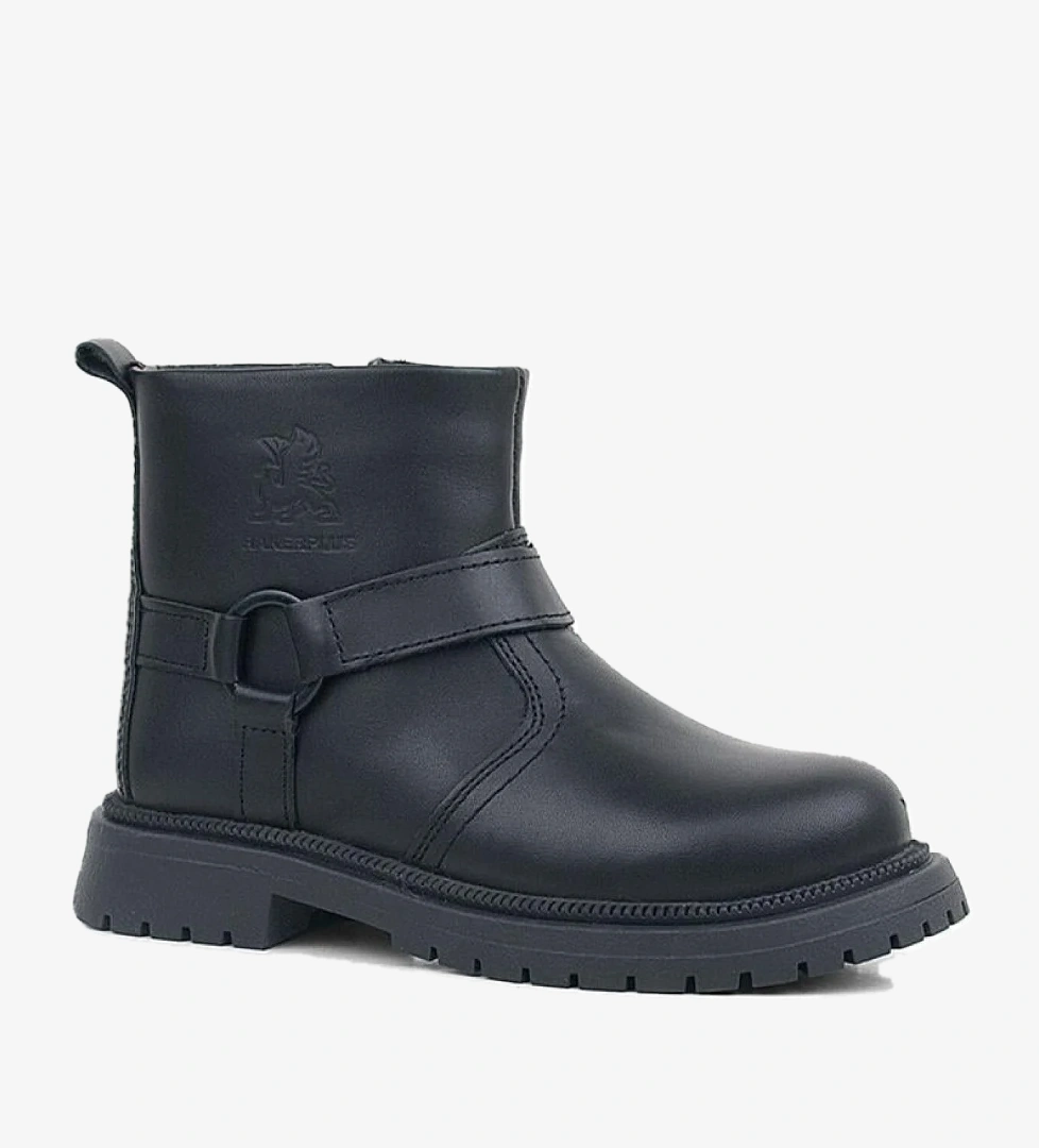 Rakerplus Gerçek Kürklü Hakiki Deri Siyah Fermuarlı Çocuk Bot model görseli